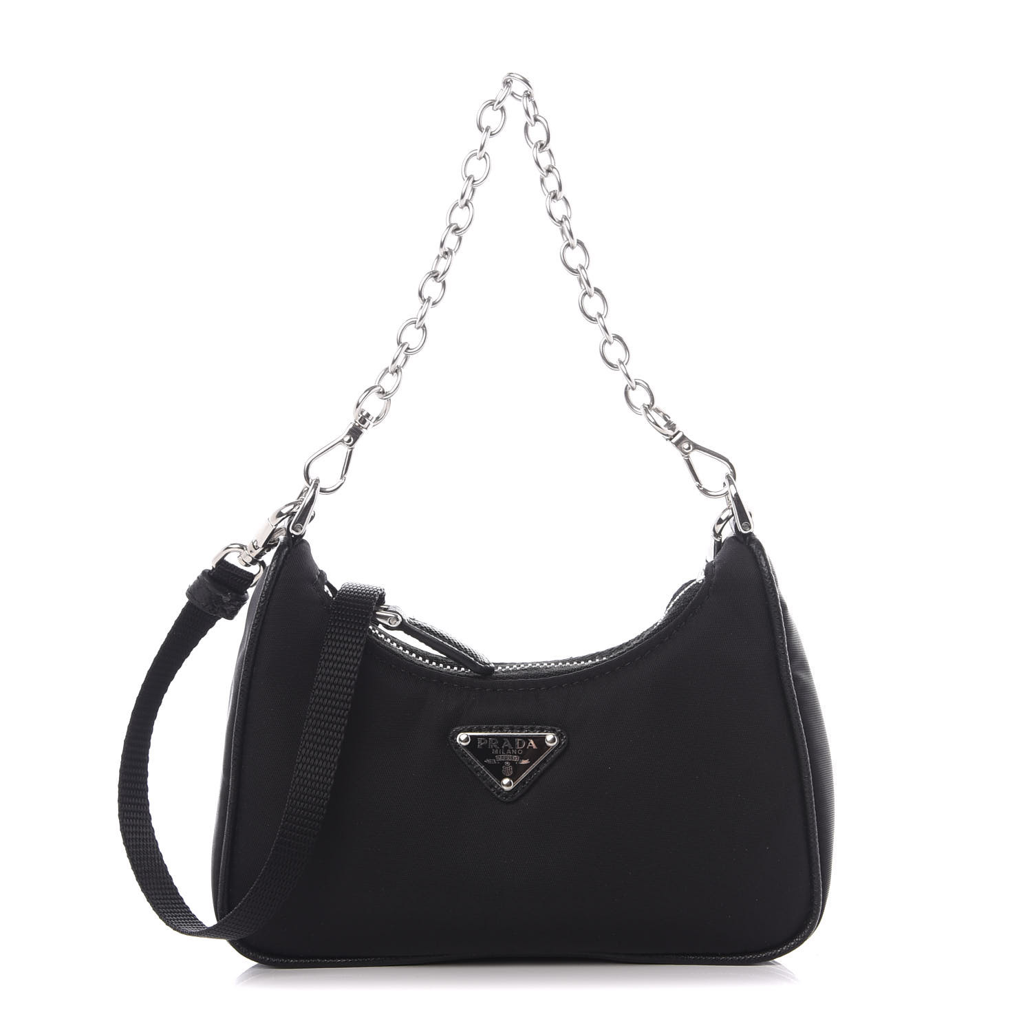 prada black nylon mini tessuto shoulder bag