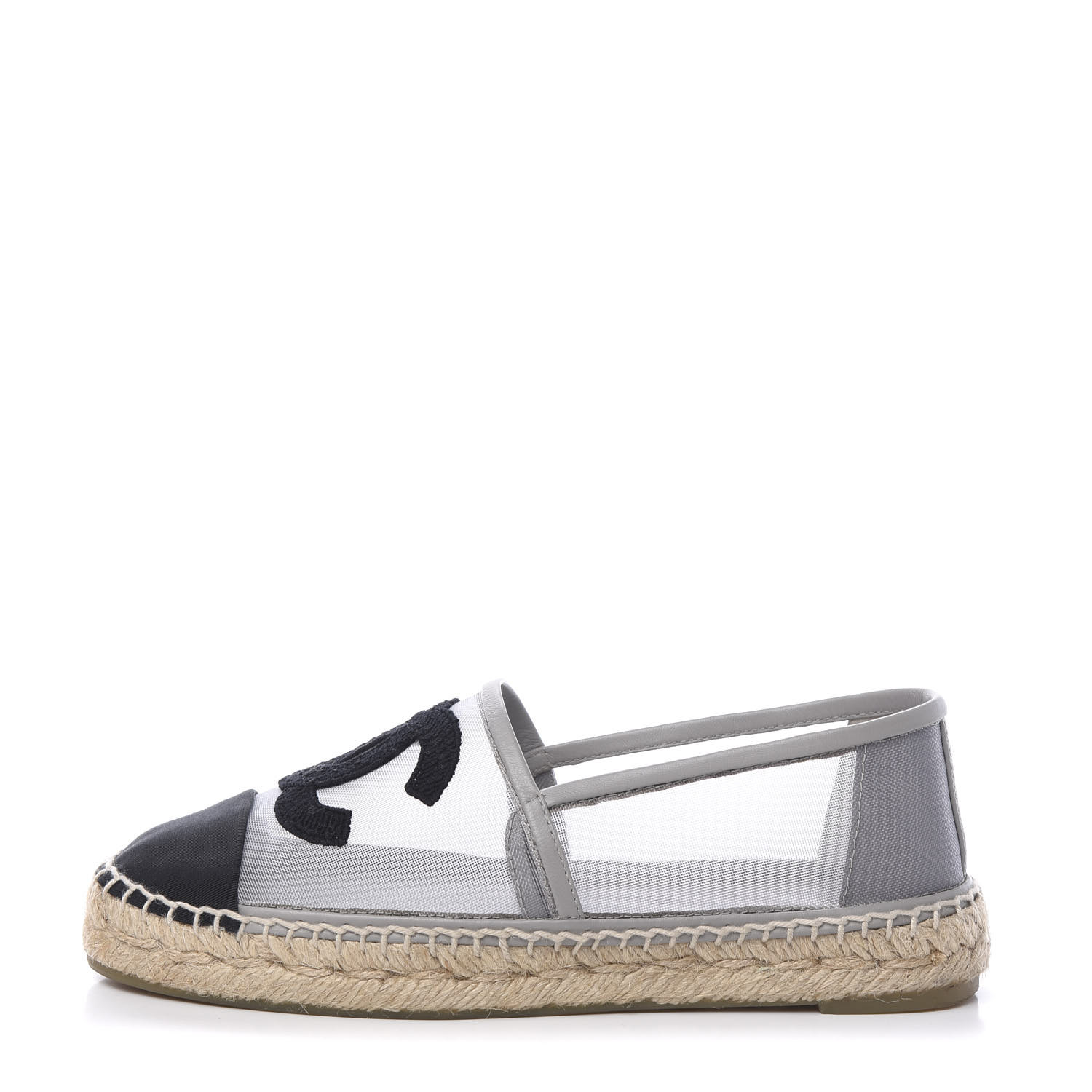 chanel mesh and grosgrain espadrilles