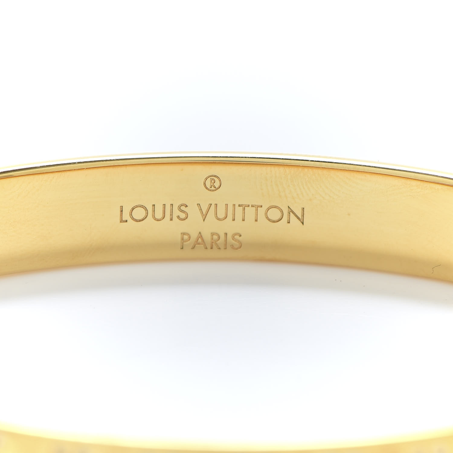 Louis Vuitton Brass Monogram Nanogram Cuff S Gold 578695