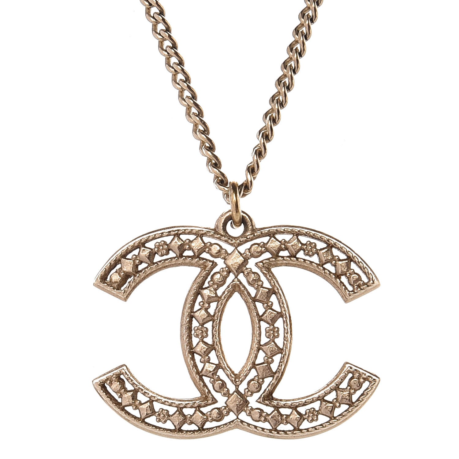 CHANEL CC Pendant Necklace Gold 304140