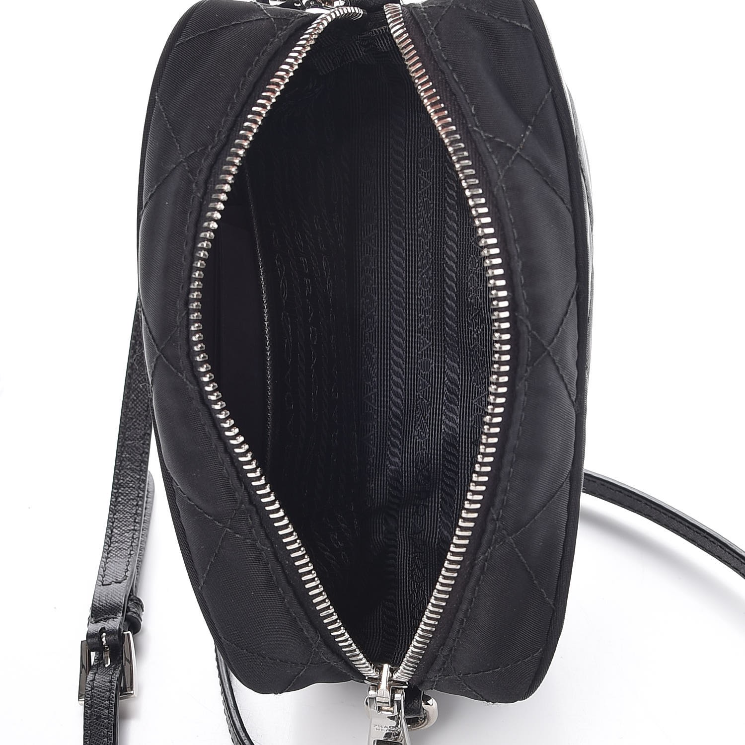 PRADA Nylon Tessuto Impuntu Quilted Crossbody Bag Black 316388