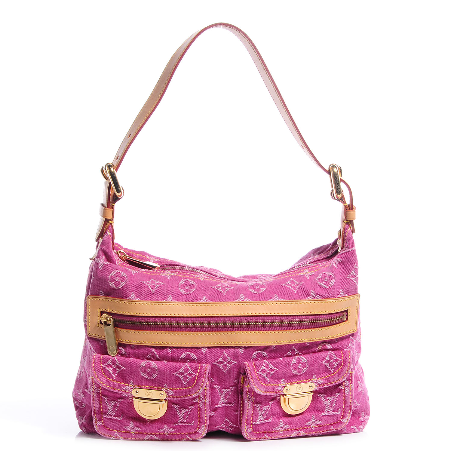 LOUIS VUITTON Denim Baggy PM Fuchsia Pink 63950