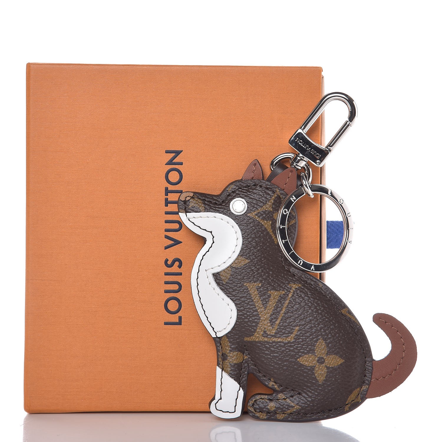 LOUIS VUITTON Monogram Dog Bag Charm Key Holder 288238