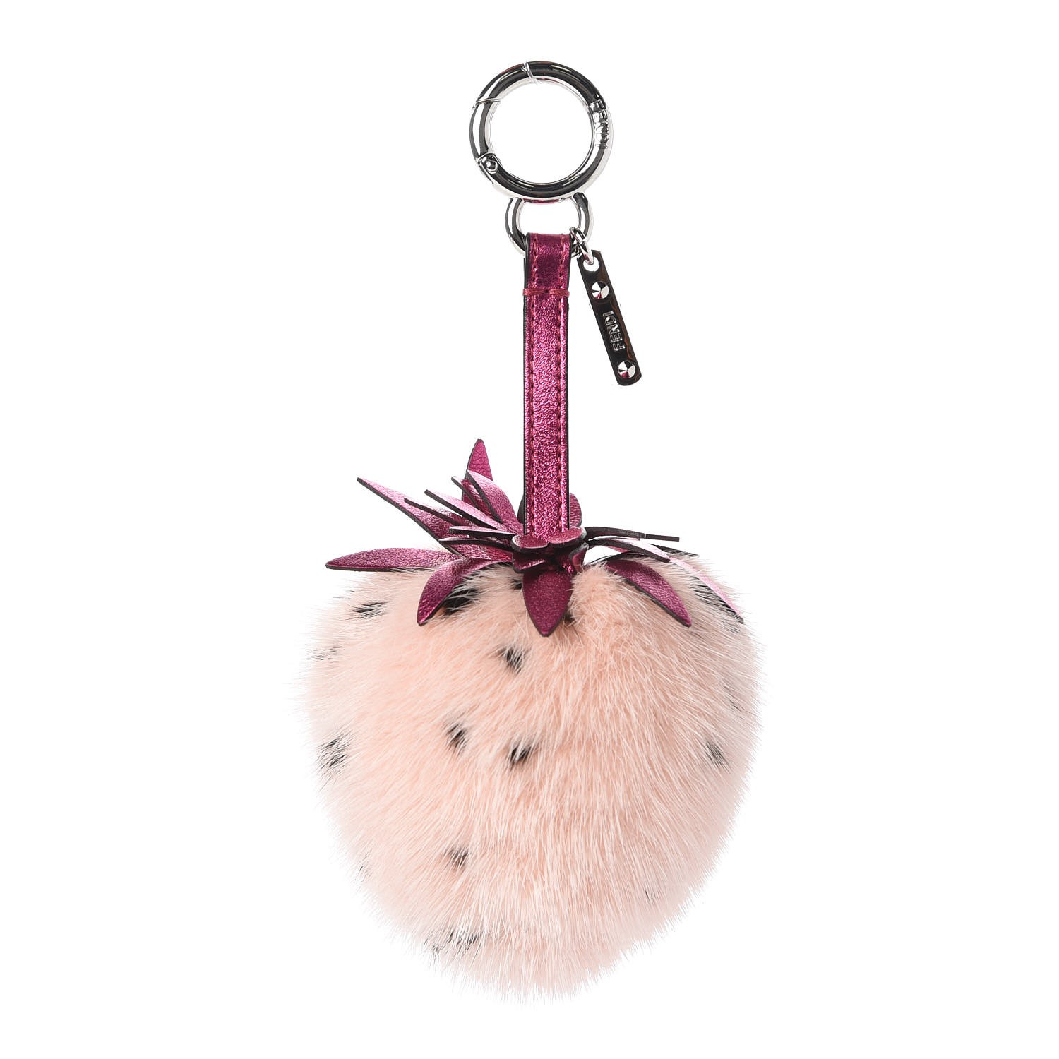 FENDI Mink Fur Calfskin Strawberry Bag 