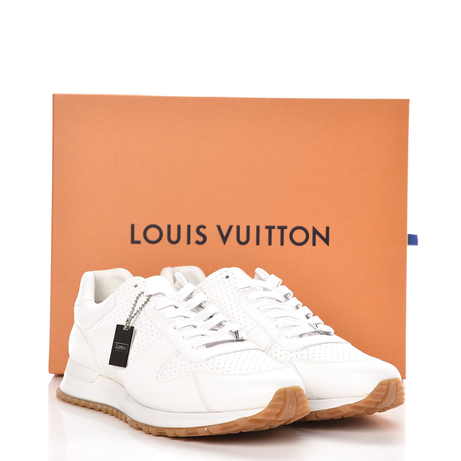 LOUIS VUITTON X SUPREME Calfskin Mens Runaway Sneakers 9.5 White 317950