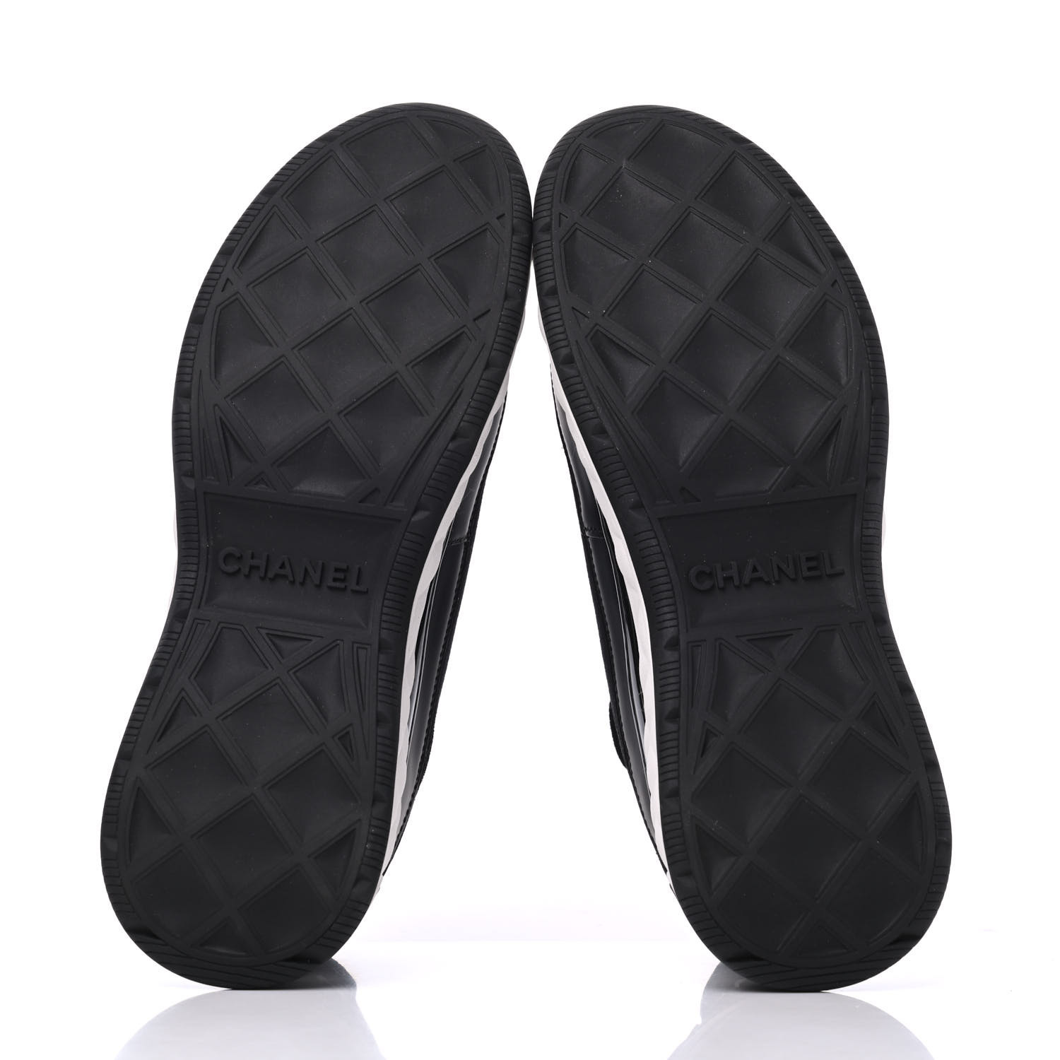 chanel cc velvet calfskin mixed fibers black gold chunky sneaker