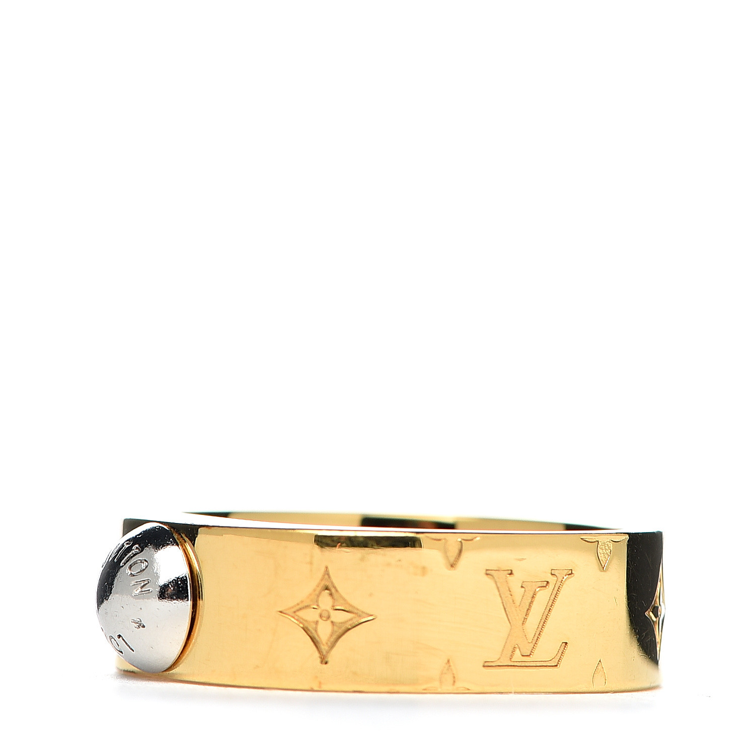 LOUIS VUITTON Monogram Nanogram Ring S Gold 535795