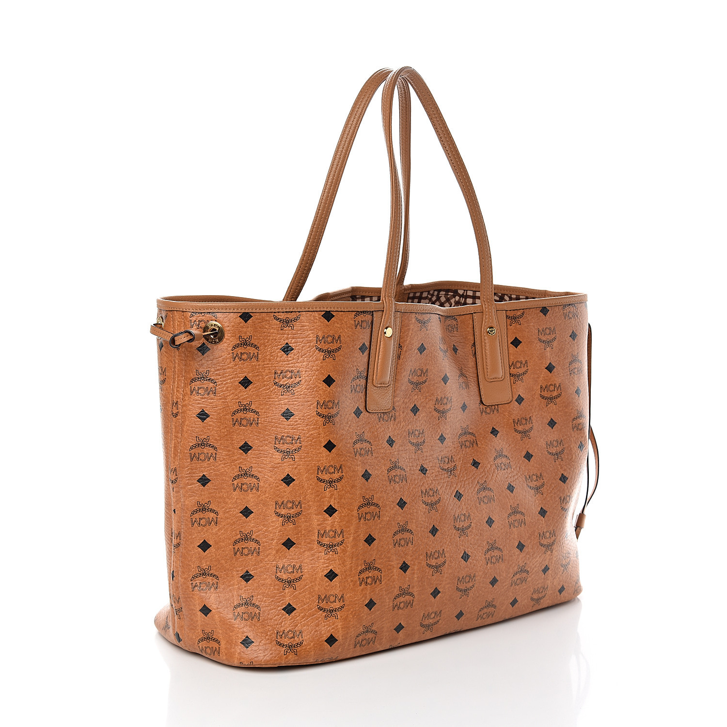 mcm liz large shopper bag cognac
