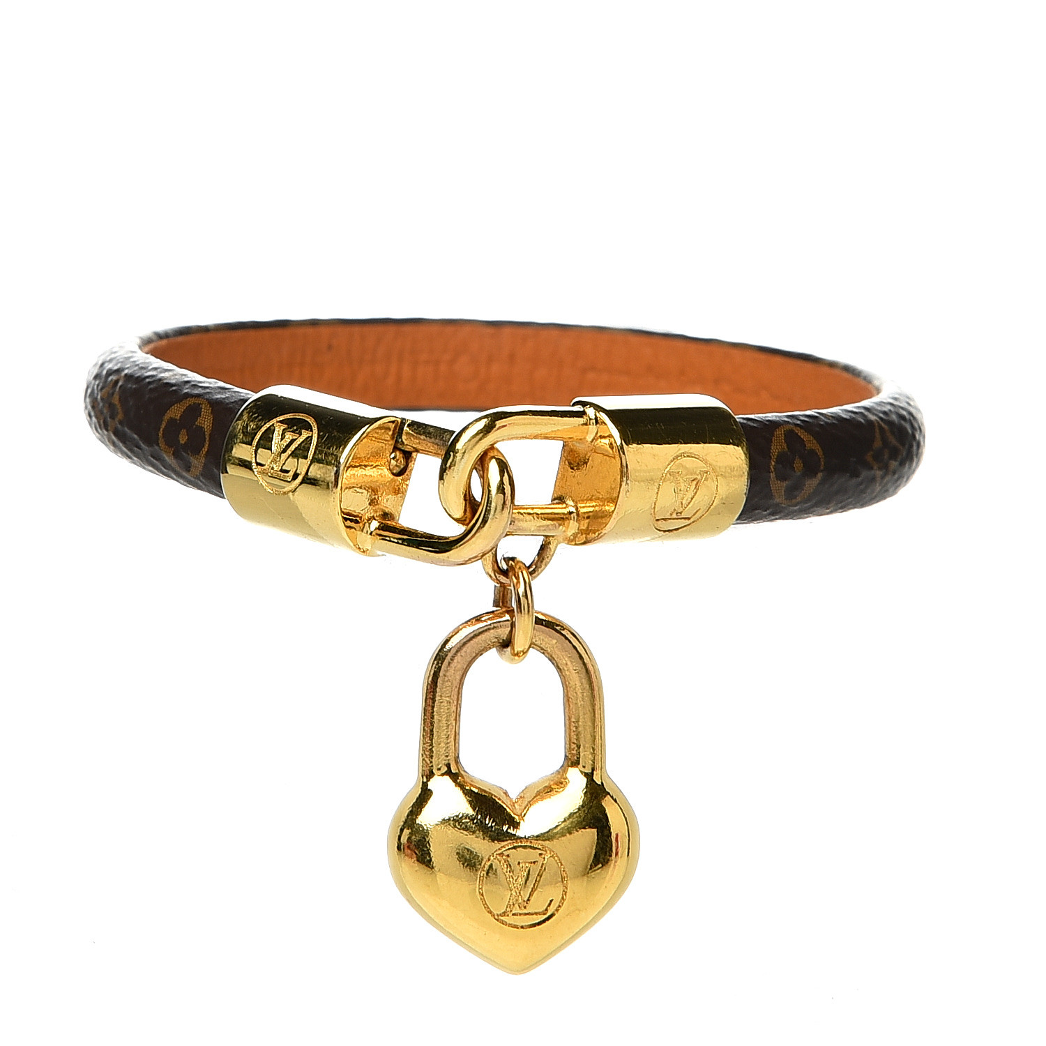 LOUIS VUITTON Monogram Crazy In Lock Bracelet 17 535797 | FASHIONPHILE