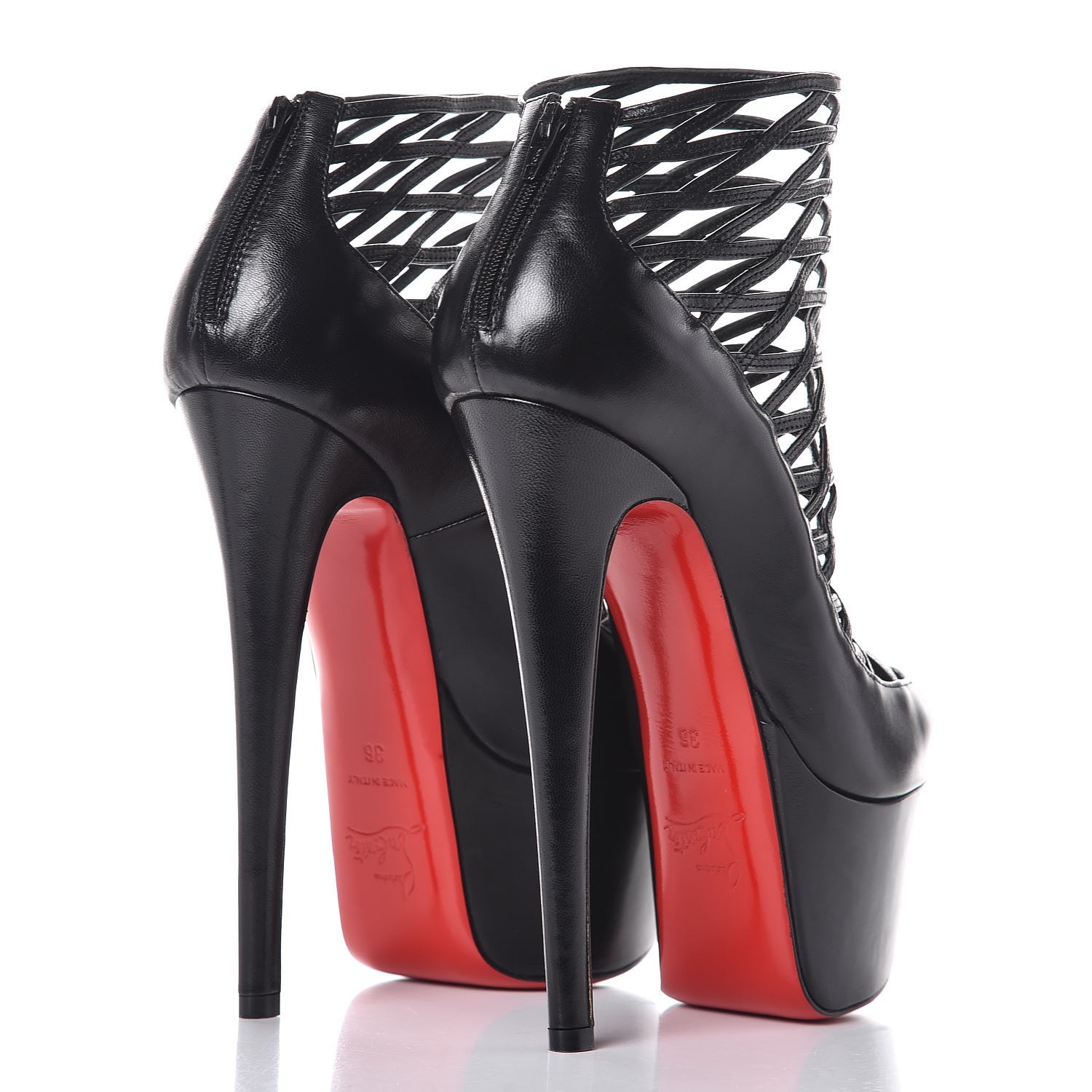 CHRISTIAN LOUBOUTIN Kid Milleo 160 Platform Pumps 36 Black 296748