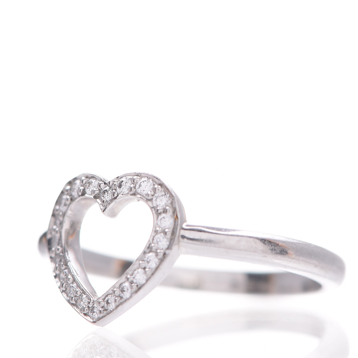 TIFFANY Platinum Diamond Heart Ring 48.5 4.5 295166