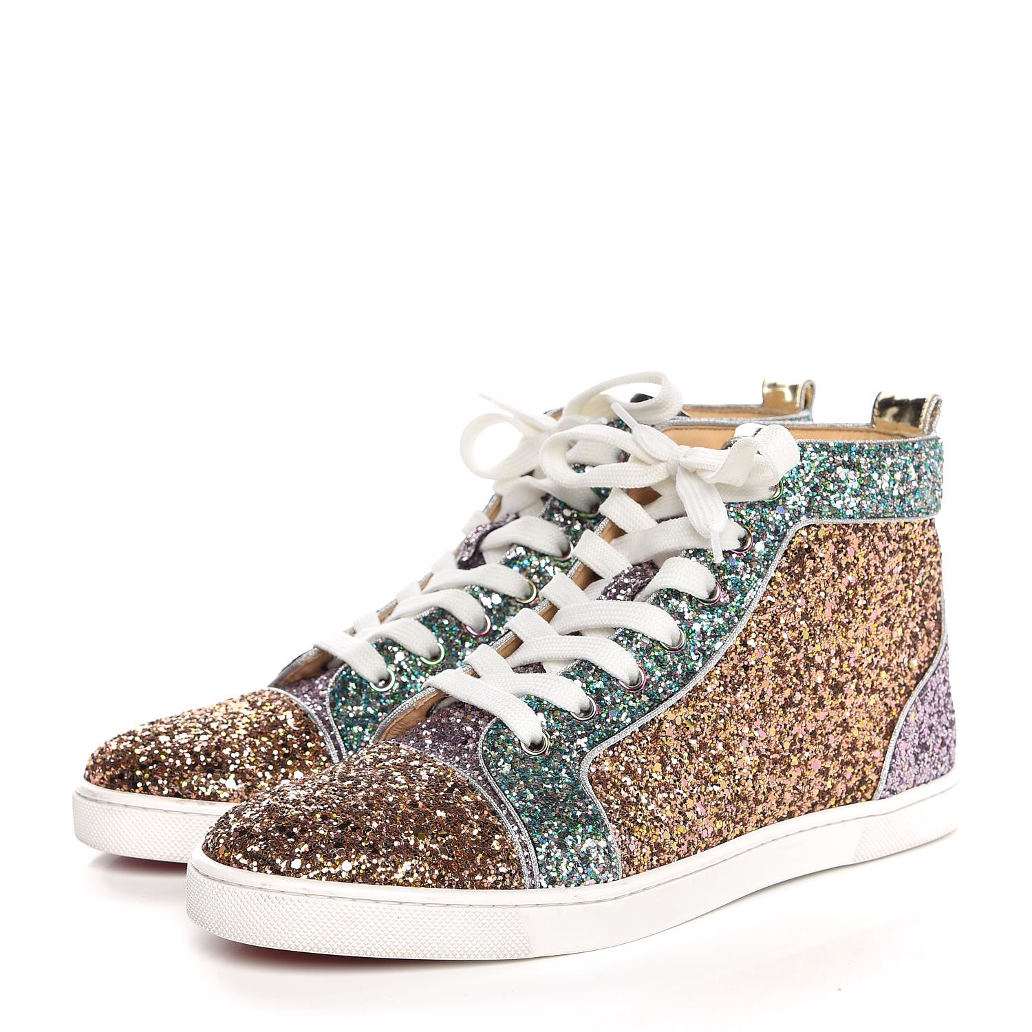 CHRISTIAN LOUBOUTIN Glitter Bip Bip Orlato Flat Sneakers 40 Multicolor ...