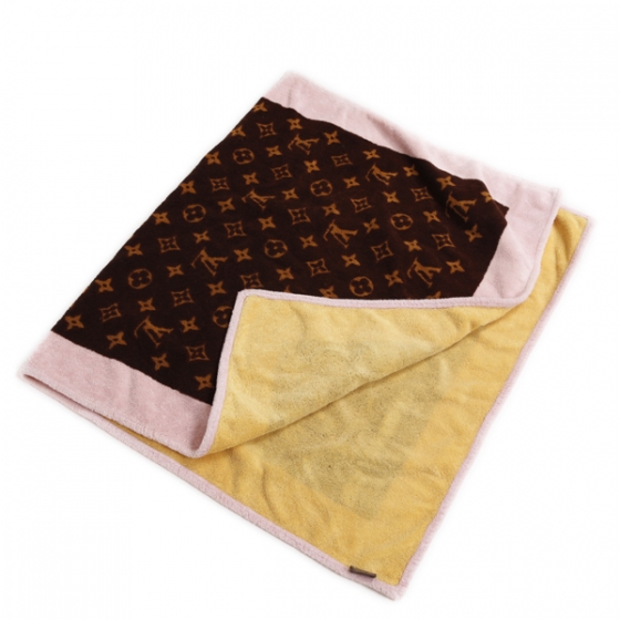 LOUIS VUITTON Cotton Monogram Beach Towel 21204