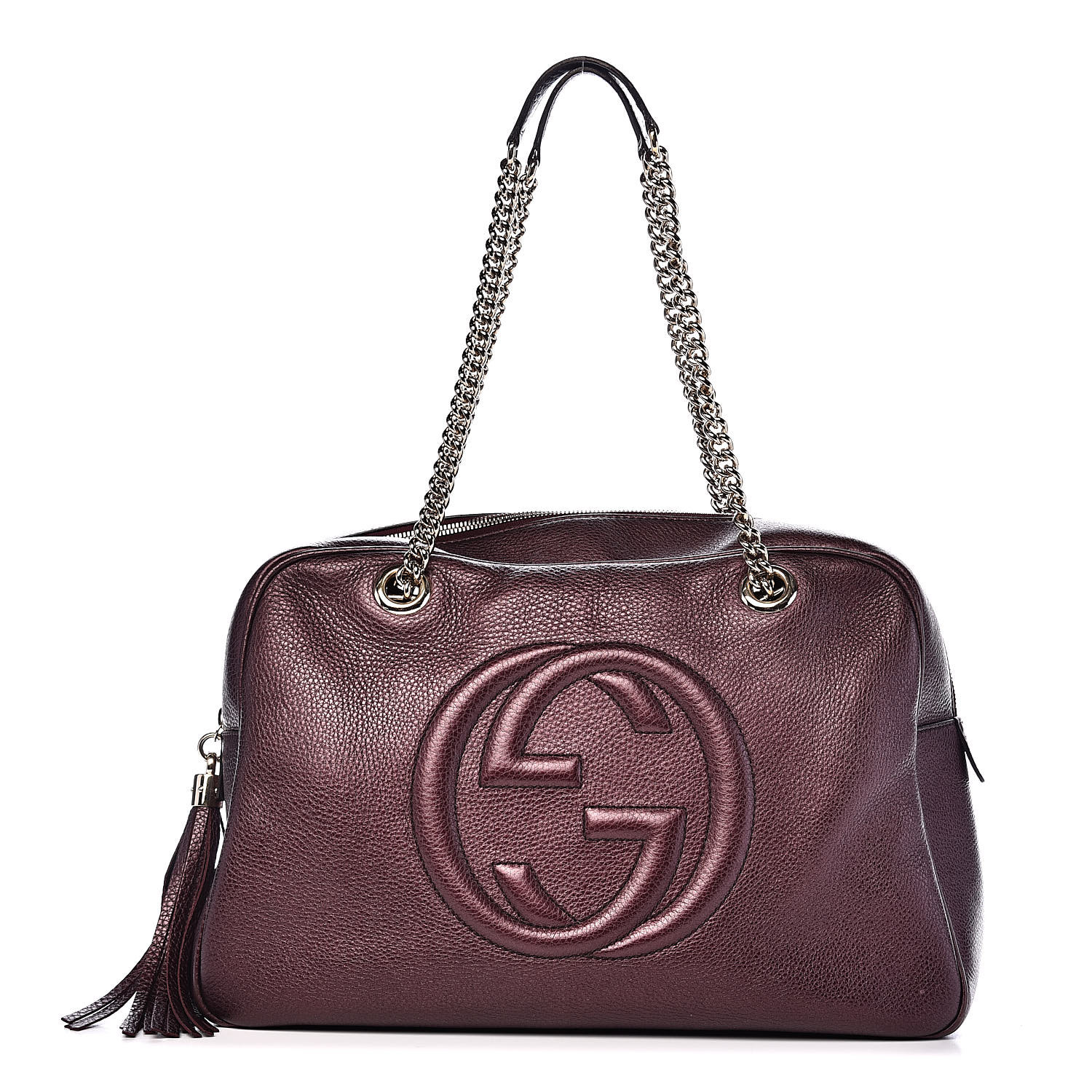 Gucci Soho Handbag Burgundy Backwards | semashow.com