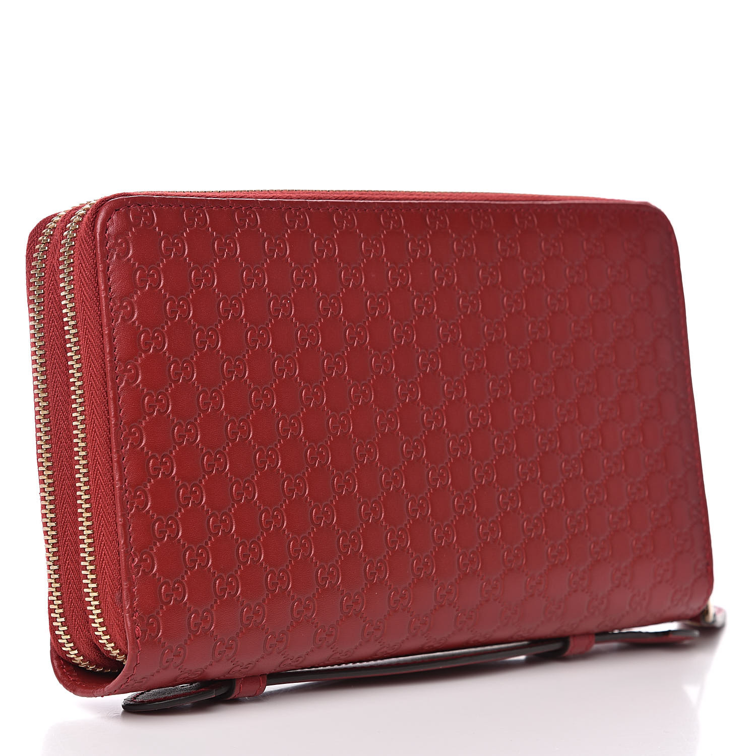 GUCCI Microguccissima Zip Around Top Handle Travel Wallet Red 519712