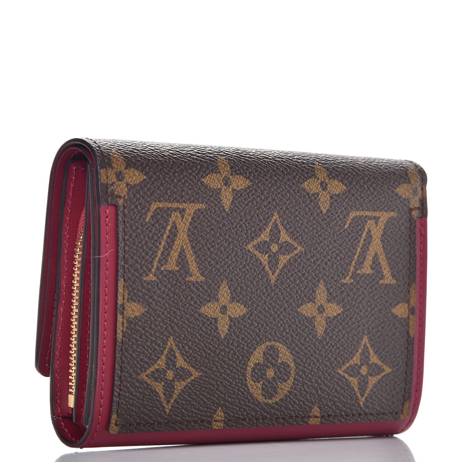 LOUIS VUITTON Monogram Flore Compact Wallet Fuchsia 278530 LOUIS VUITTON Monogram Flore Compact Wallet Fuchsia 278530