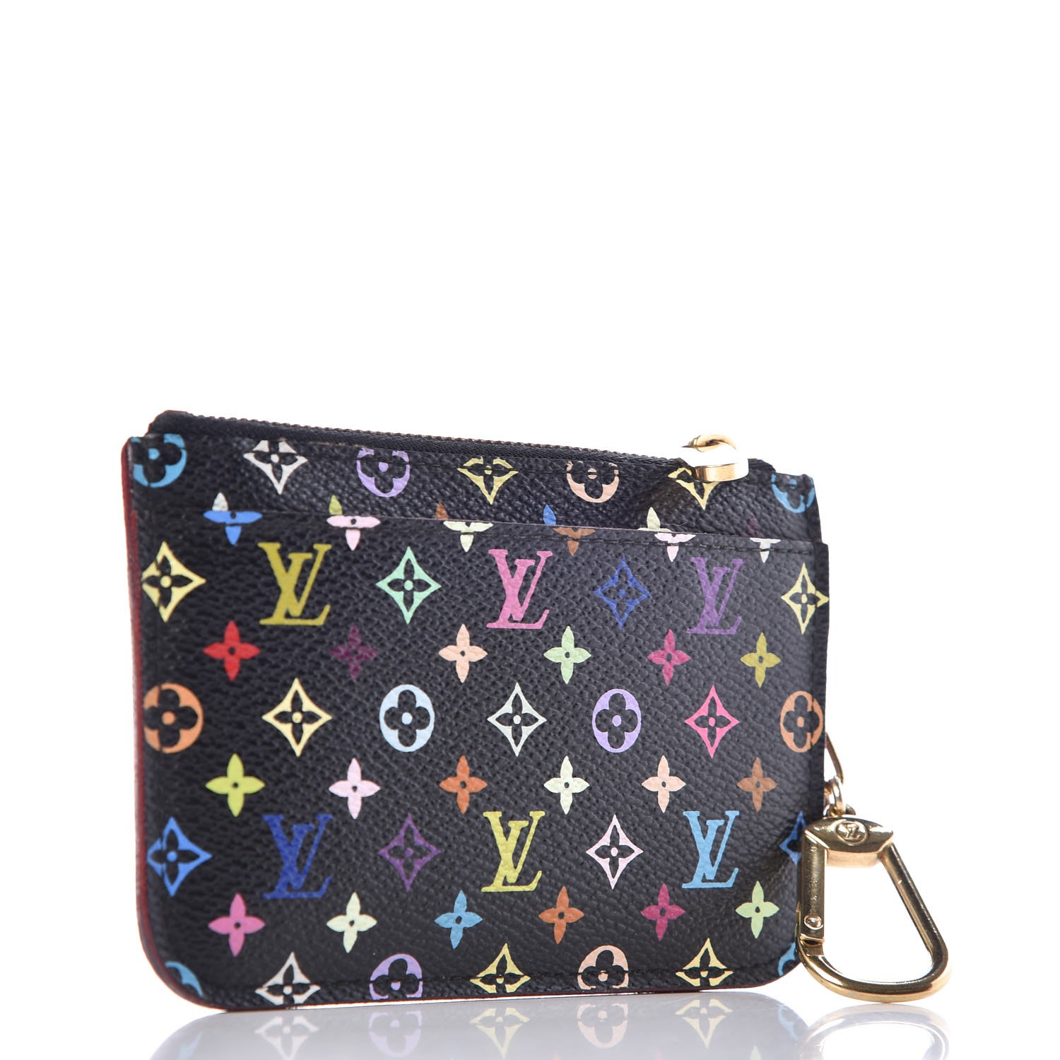 louis vuitton key pouch black monogram LOUIS VUITTON Monogram Multicolor Key Pouch Black Grenade 345379