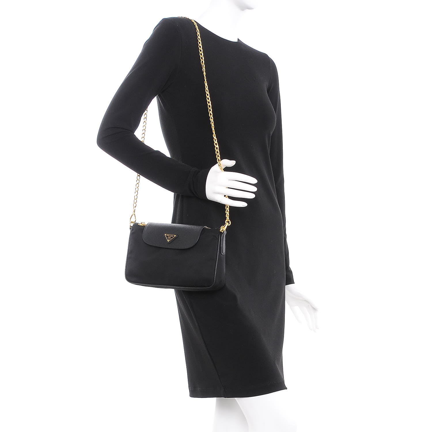prada crossbody tessuto saffiano nero bag