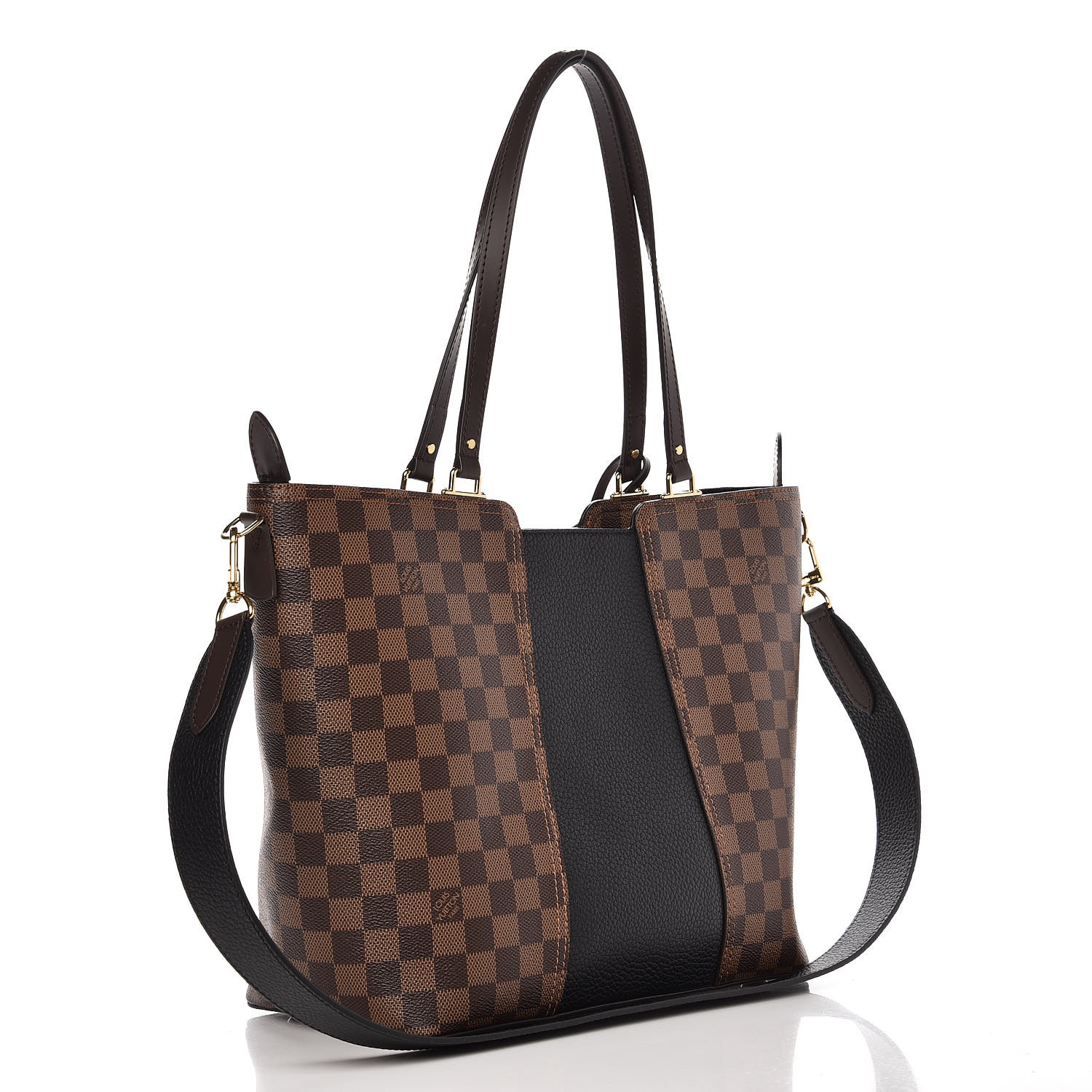 louis vuitton damier ebene jersey noir black LOUIS VUITTON Damier Ebene Jersey Black 258475