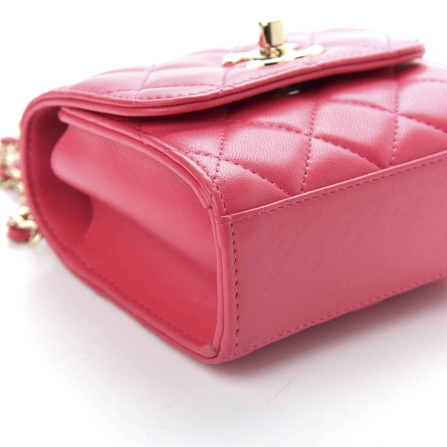 CHANEL Lambskin Quilted Mini Trendy CC Clutch With Chain Pink 678387 ...