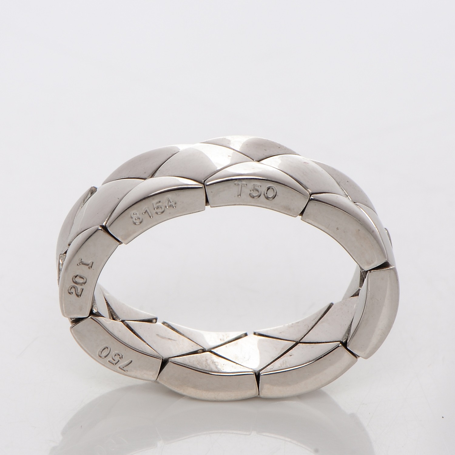 CHANEL 18K White Gold Small Coco Crush Ring 6 200052