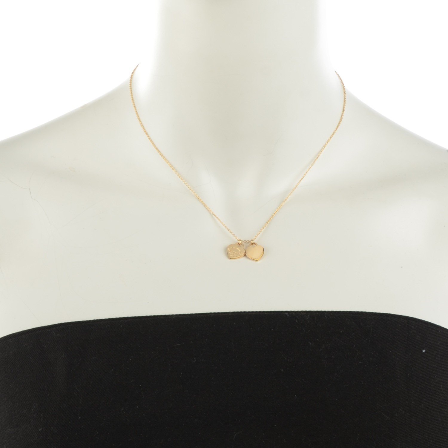 mini double heart tag tiffany