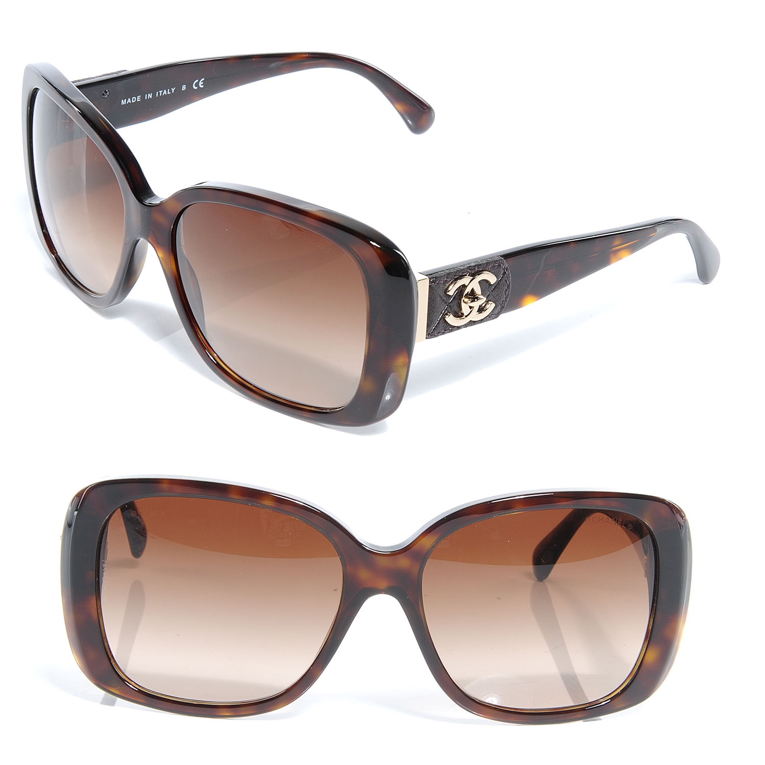 CHANEL Tortoise Shell CC Turnlock Sunglasses 5234 Q 53135