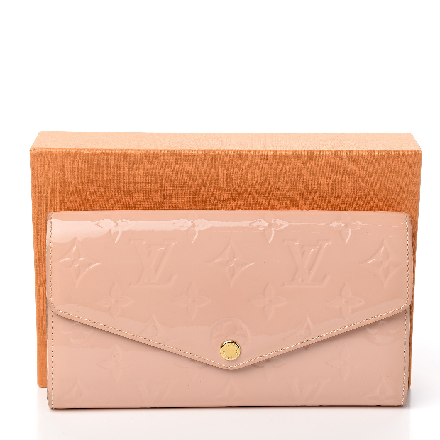 LOUIS VUITTON Vernis Sarah Wallet NM Rose Ballerine 569749