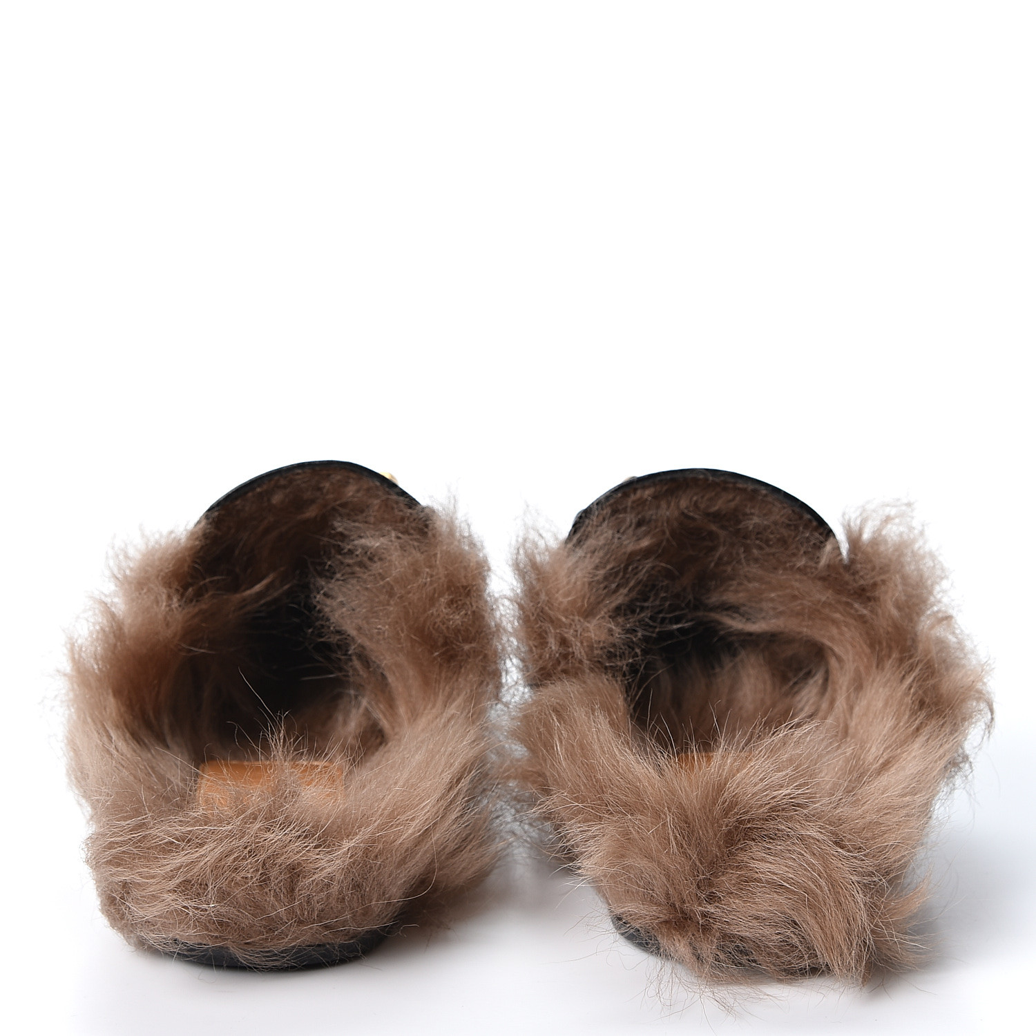gucci bee fur slides