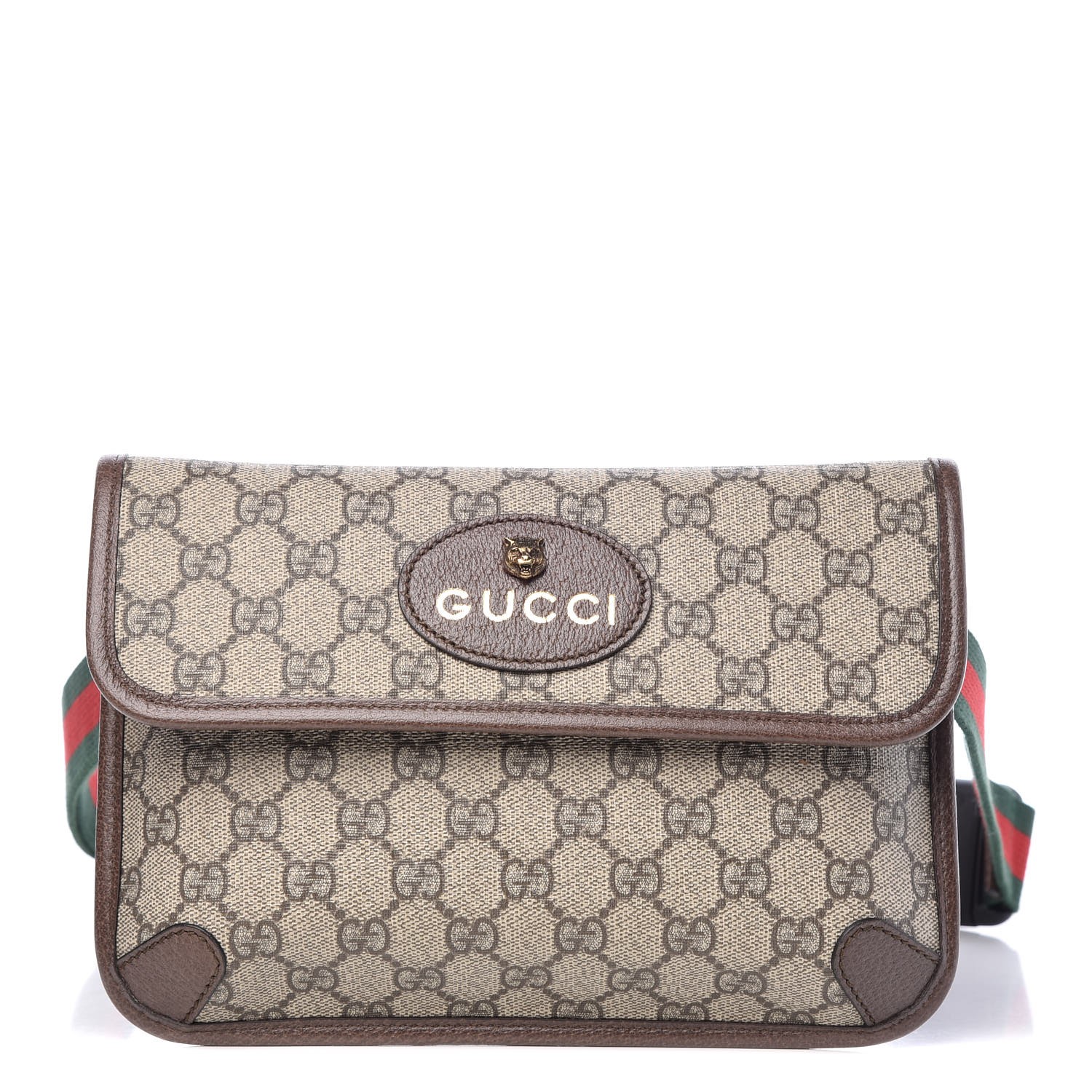 GUCCI GG Supreme Monogram Neo Vintage Web Belt Bag Brown 339753