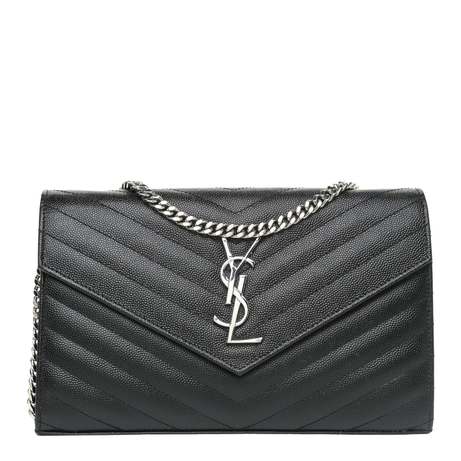 black monogramme envelope chain wallet bolsa