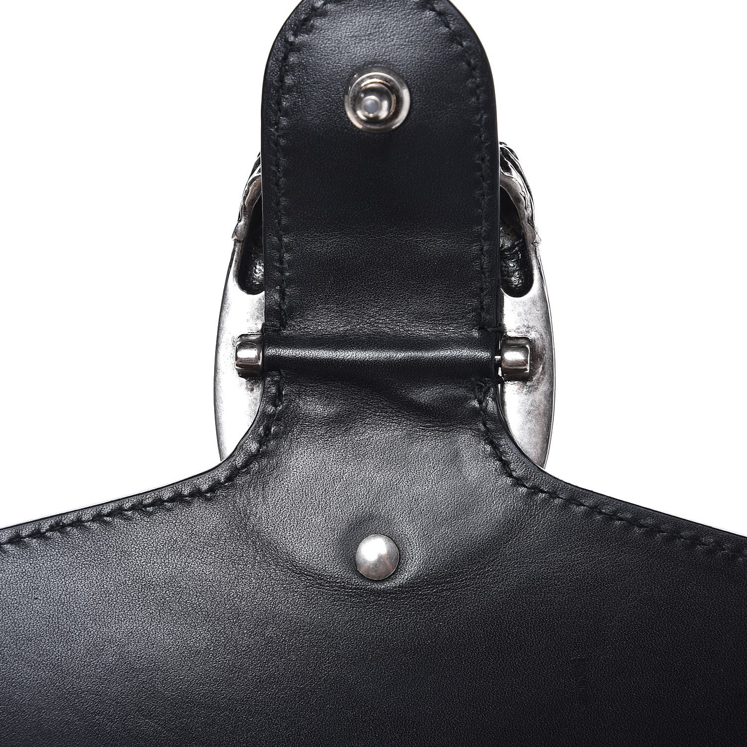 GUCCI Calfskin Small Studded Dionysus Shoulder Bag Black 282054