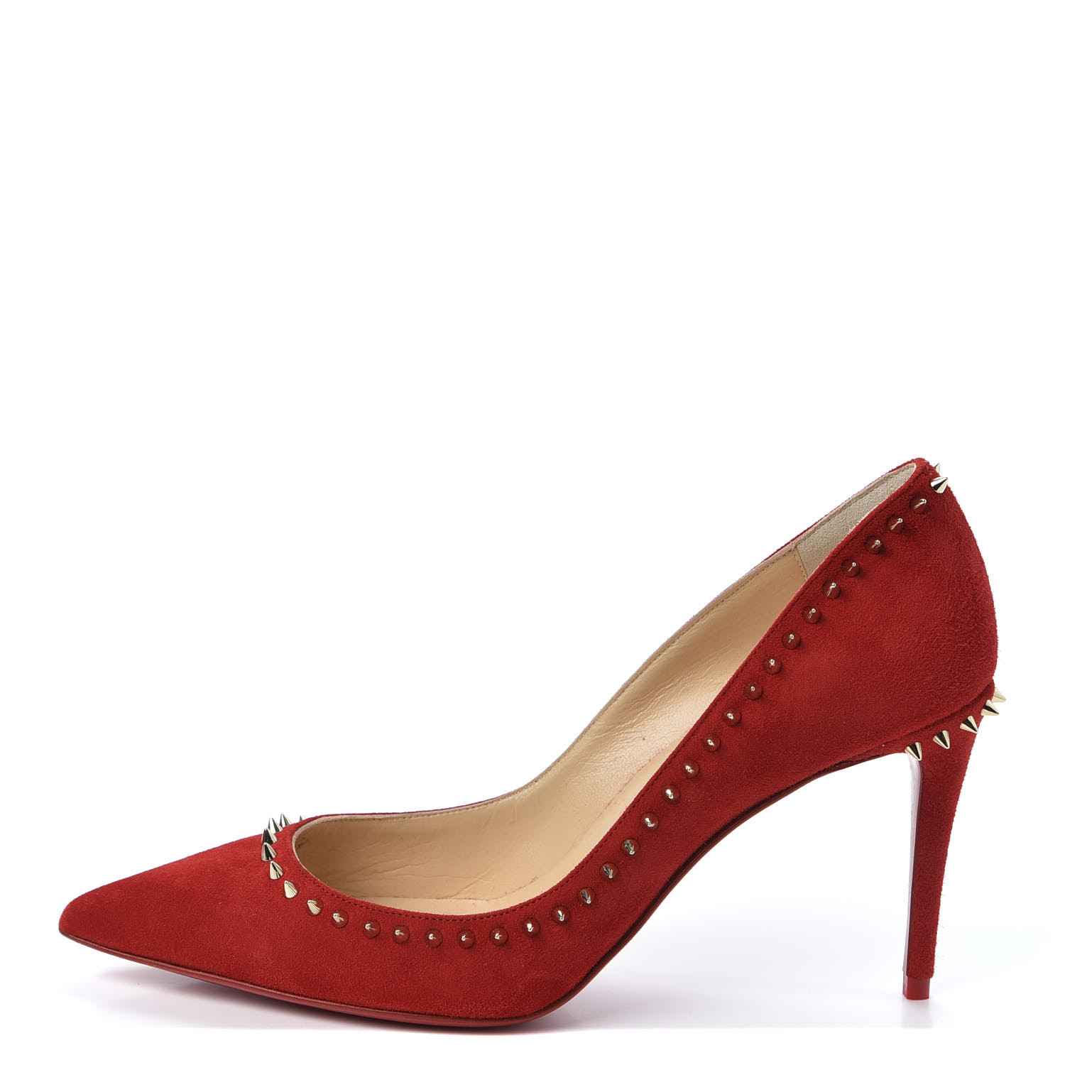 CHRISTIAN LOUBOUTIN Veau Velours Anjalina 85 Pumps 35 Loubi 590962 ...