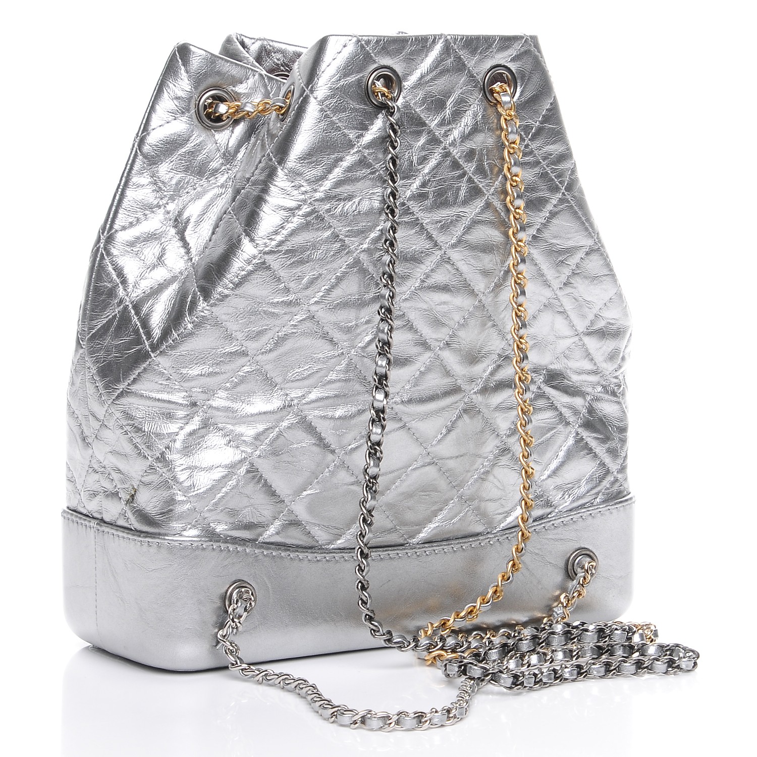 chanel backpack silver