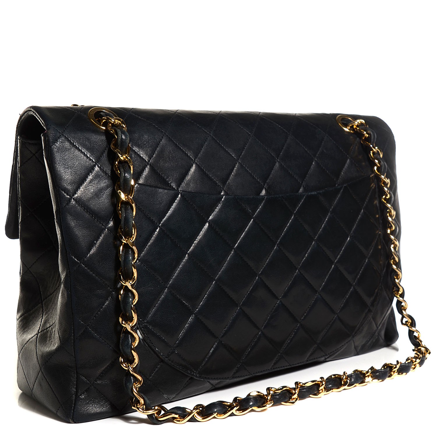 CHANEL Lambskin Quilted XL Jumbo Flap Black 100821 | FASHIONPHILE