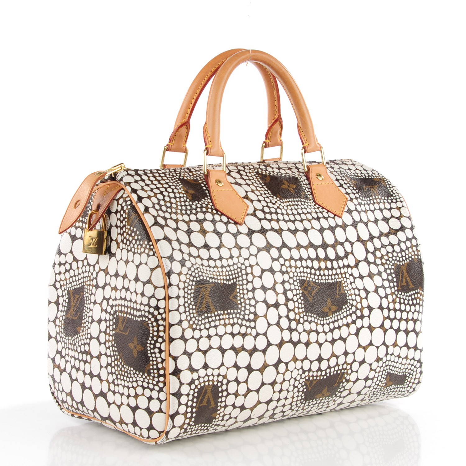 LOUIS VUITTON Monogram Kusama Town Speedy 30 White 116563