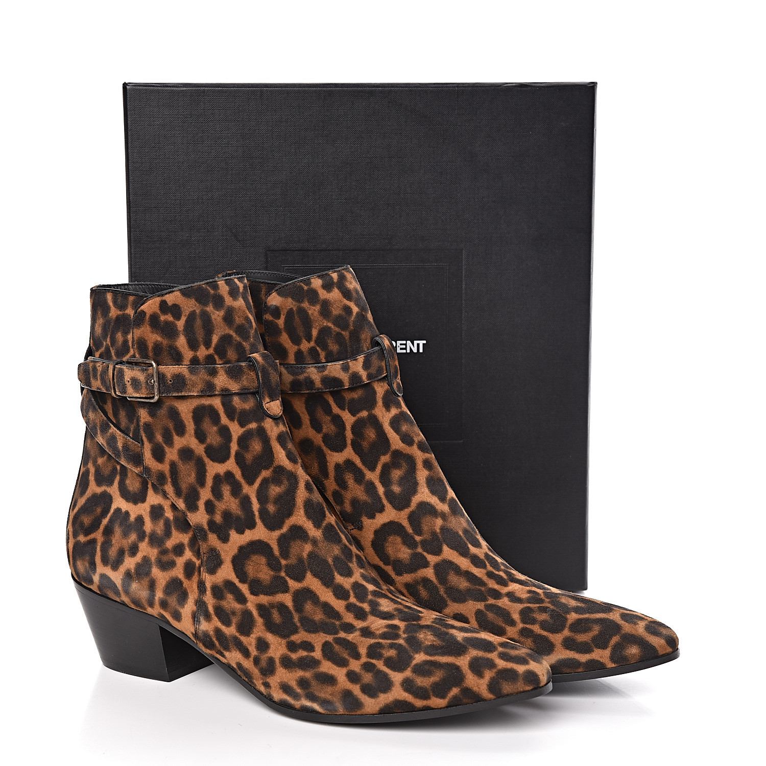 saint laurent leopard booties