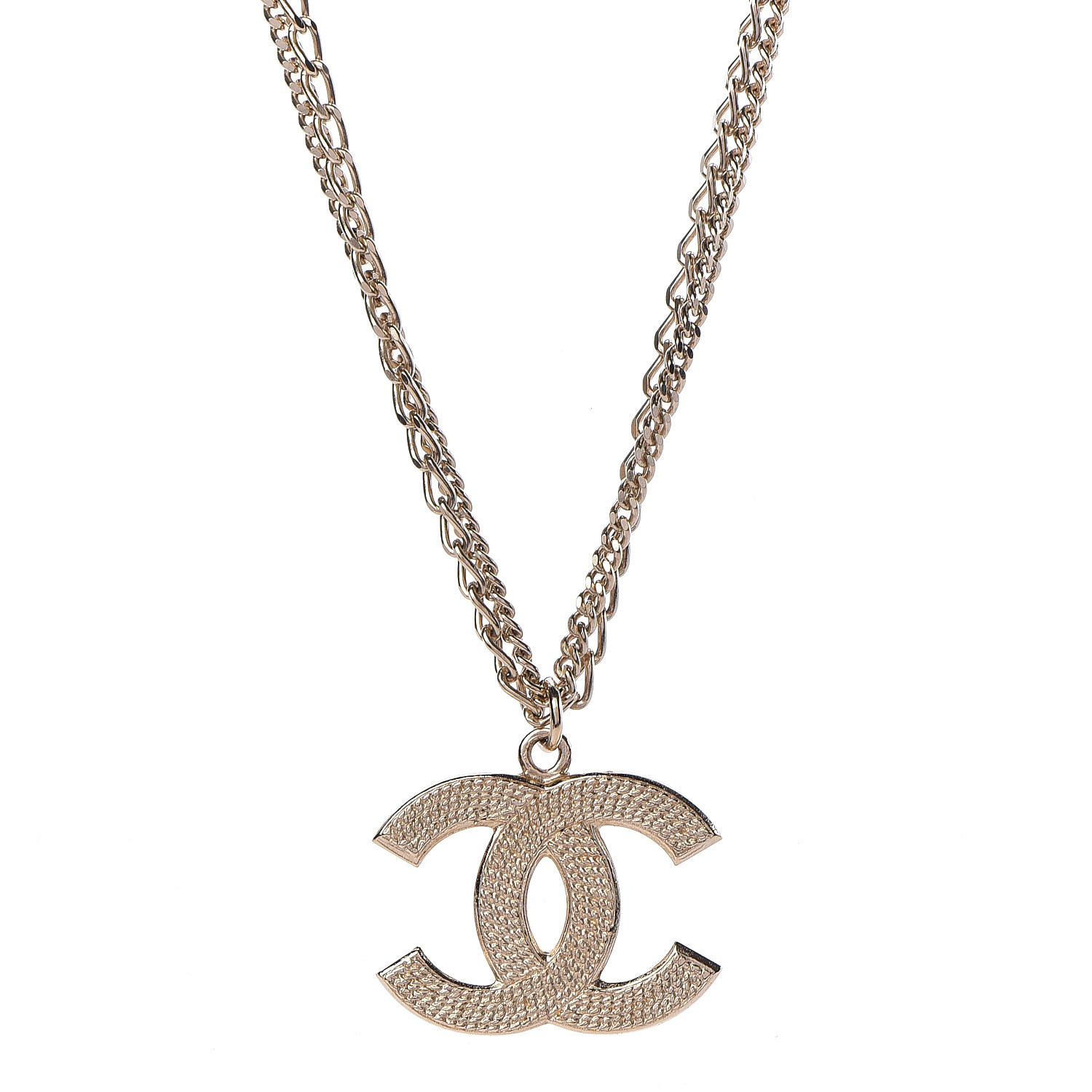 CHANEL Double Chain CC Necklace Gold 475897