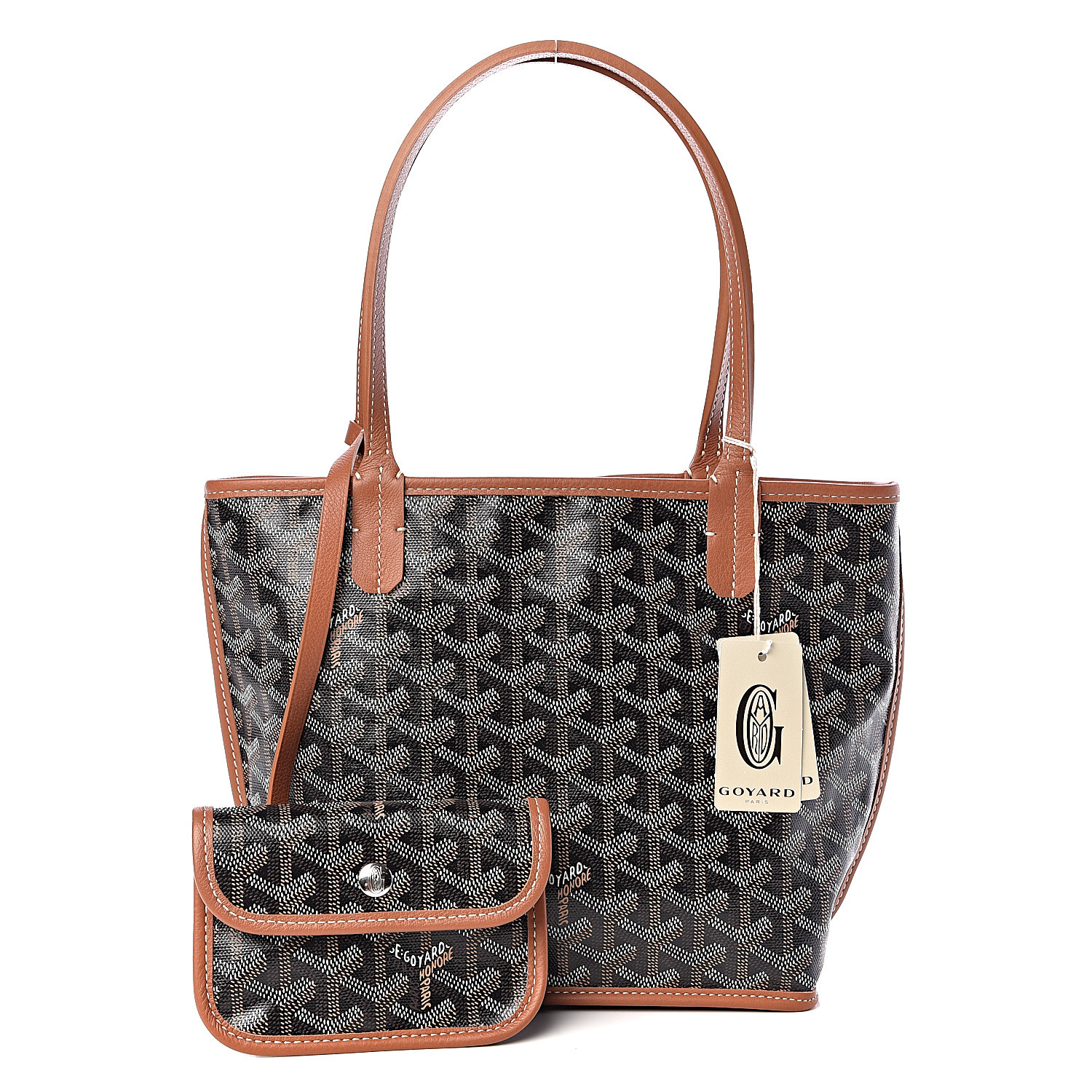 GOYARD Goyardine Reversible Mini Anjou Black Gold 482297