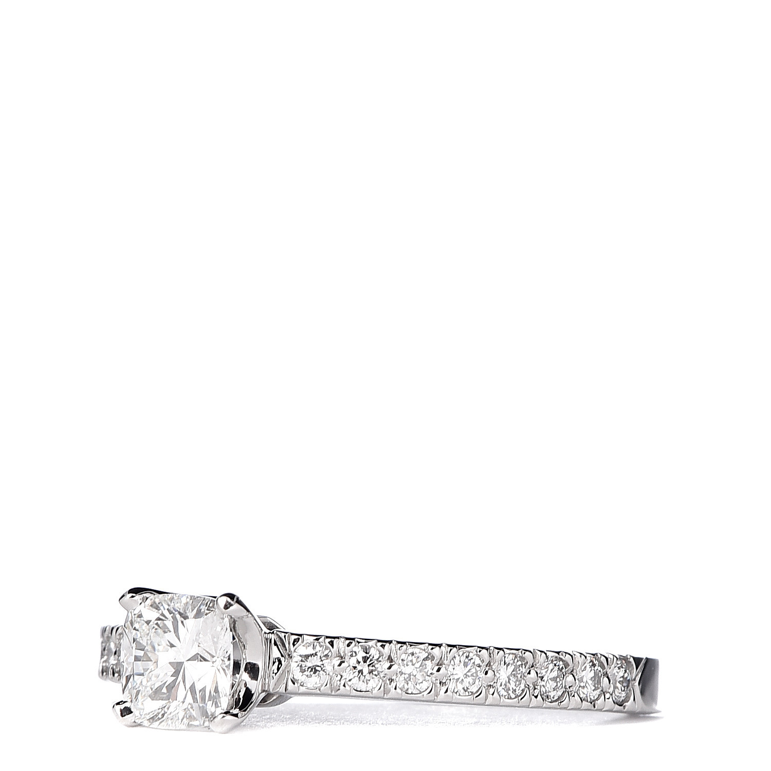 TIFFANY Platinum Diamond .37ct Square Cushion Cut Engagement Ring 48 4.5 469882