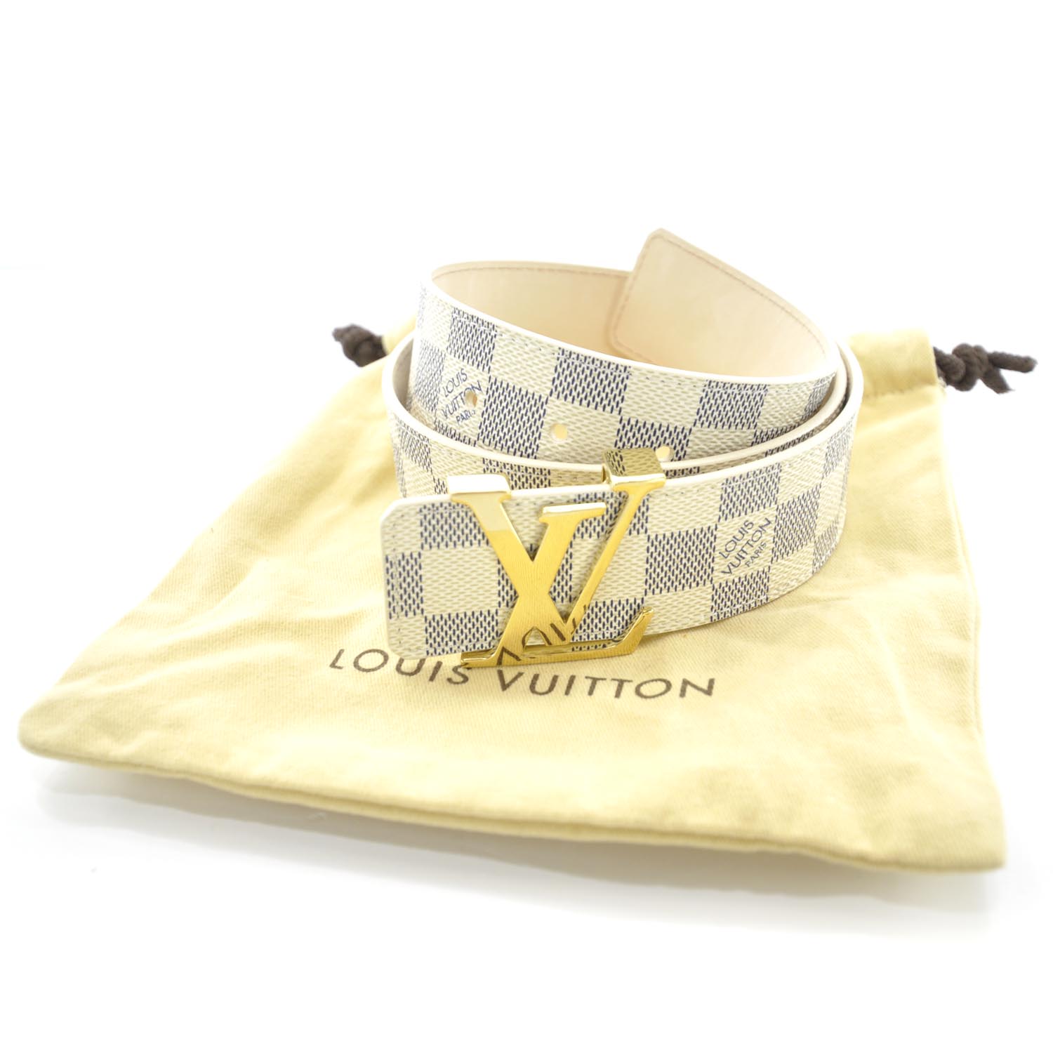 LOUIS VUITTON Damier Azur LV Initiales Belt 80 32 31791