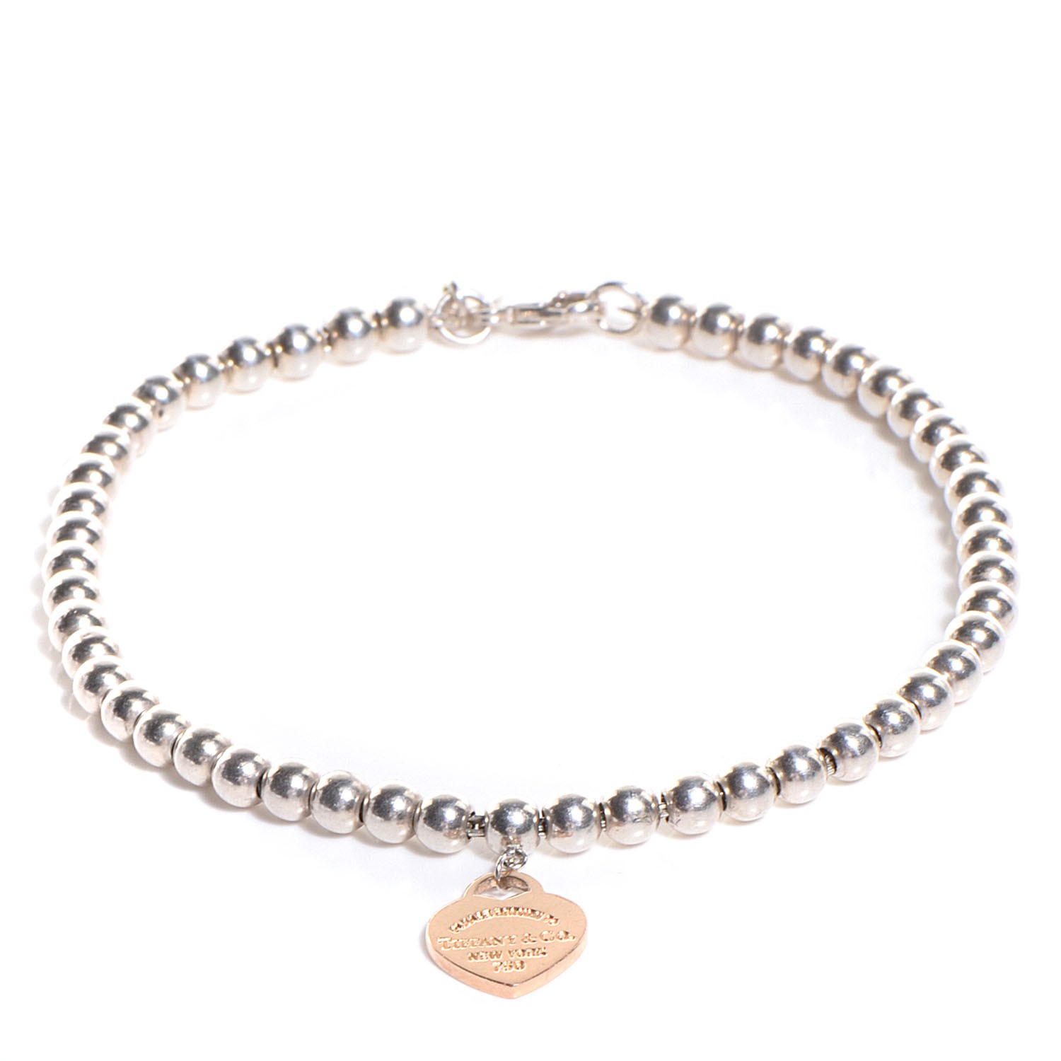 TIFFANY Sterling Silver 18k Gold Return to Tiffany Heart Bead Bracelet ...