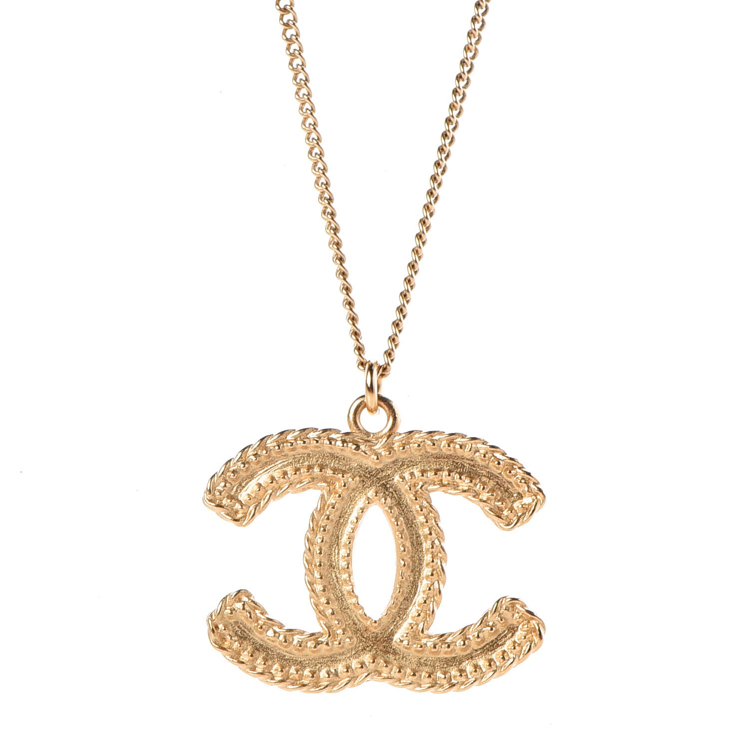 CHANEL CC Necklace Matte Gold 343412