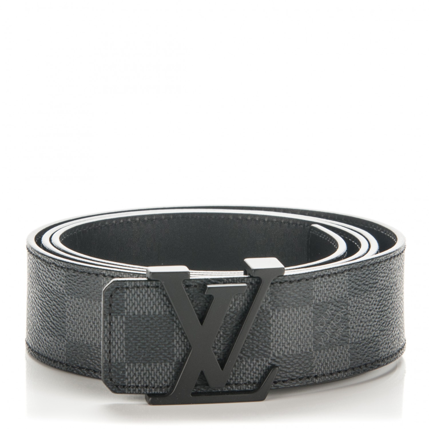 LOUIS VUITTON Damier Graphite 40mm LV Initiales Belt 110 44 177608