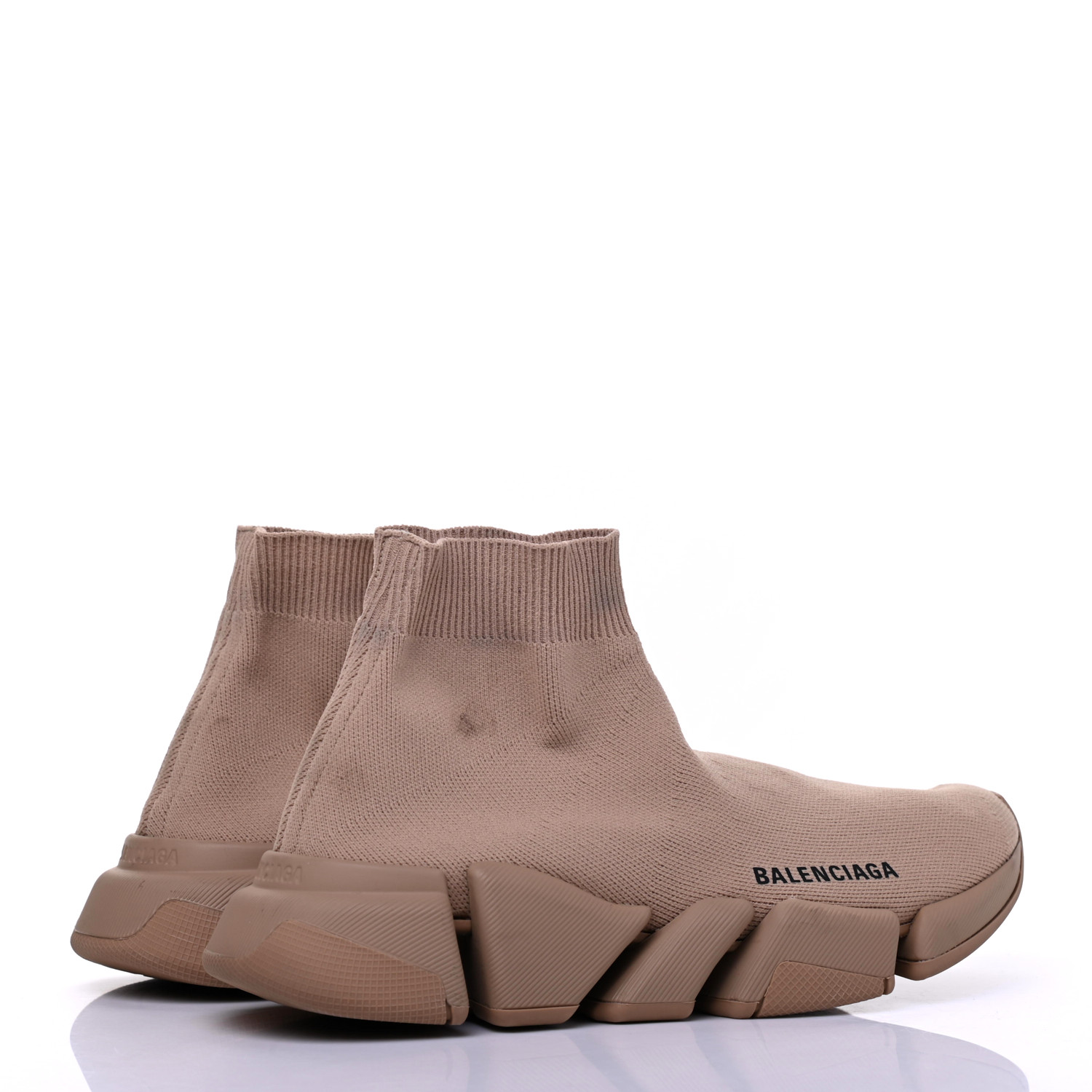 BALENCIAGA Neoprene Knit Womens Speed Sneakers 37 Beige 772435 ...