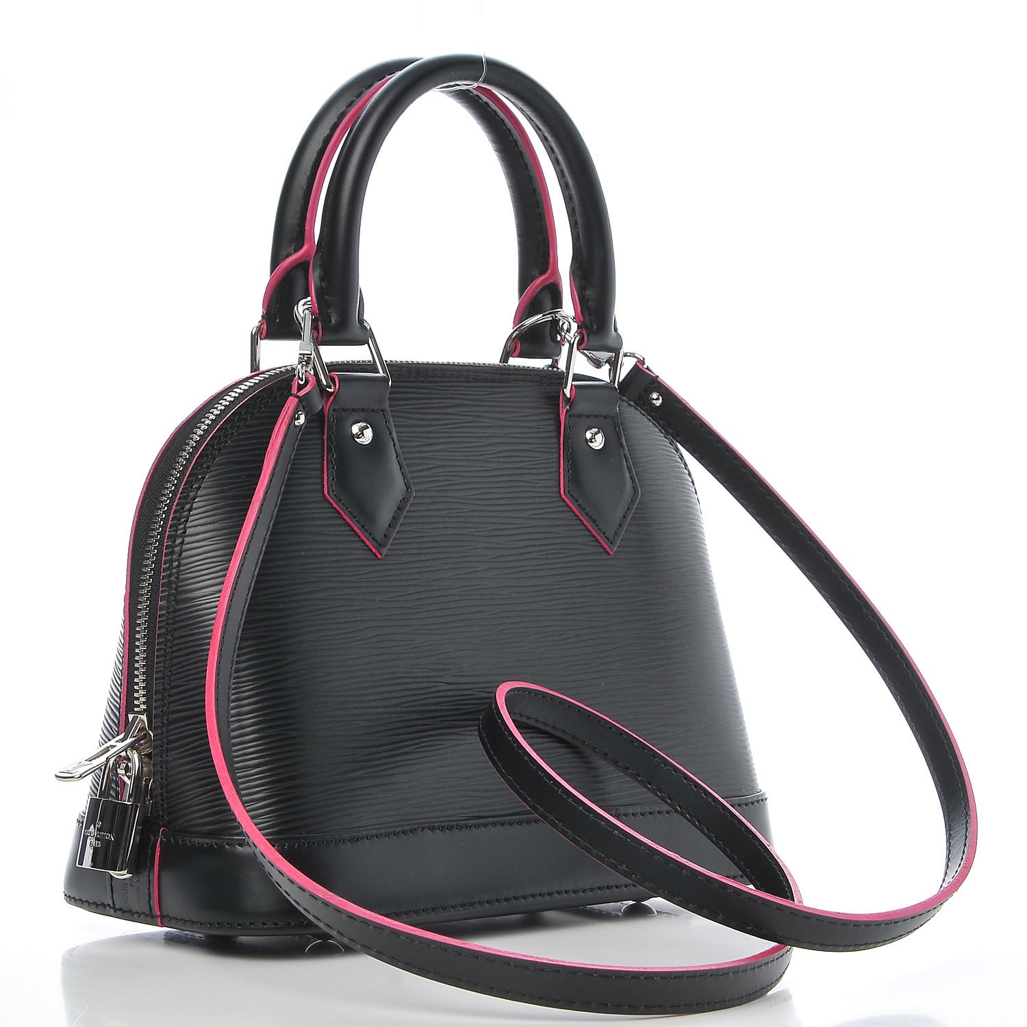 louis vuitton alma bb pink epi LOUIS VUITTON Epi Alma BB Black Hot Pink 283939