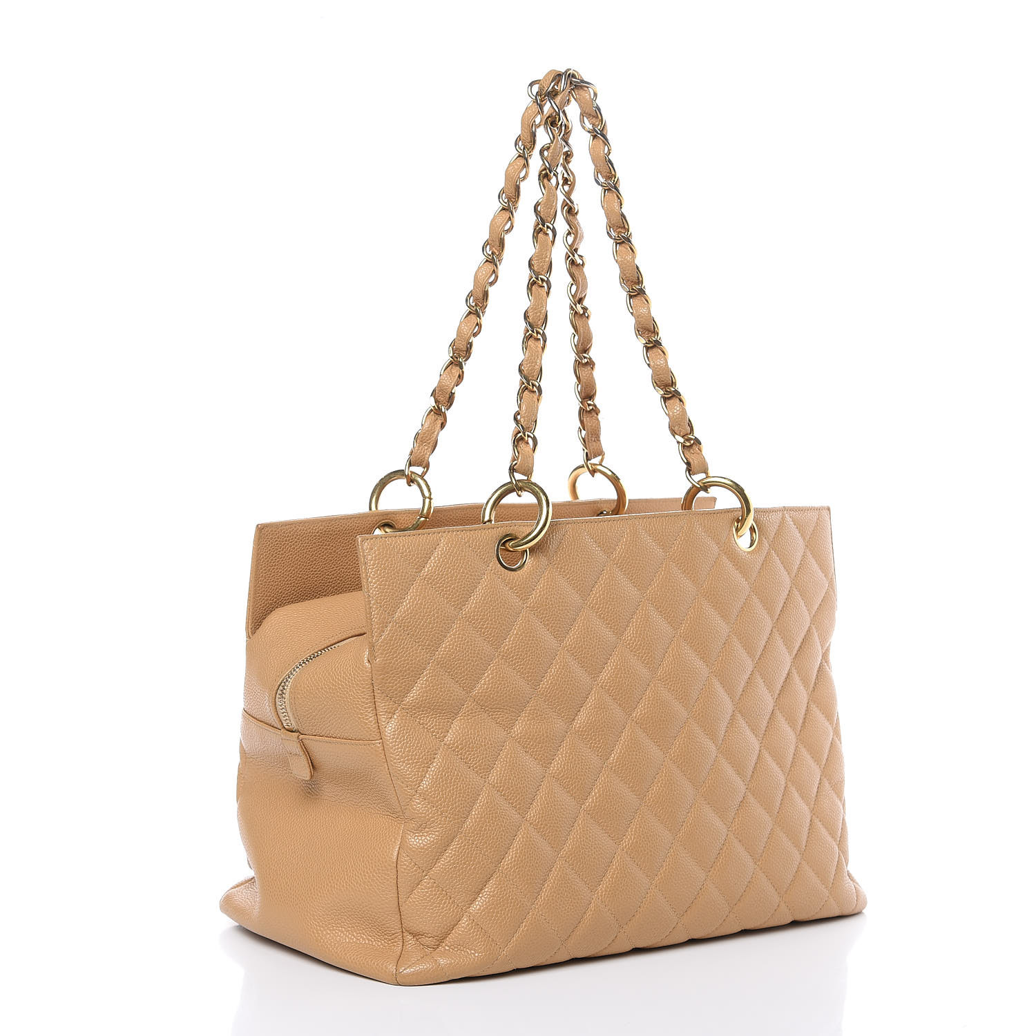 CHANEL Caviar Quilted Petit Timeless Tote PTT Beige 444012