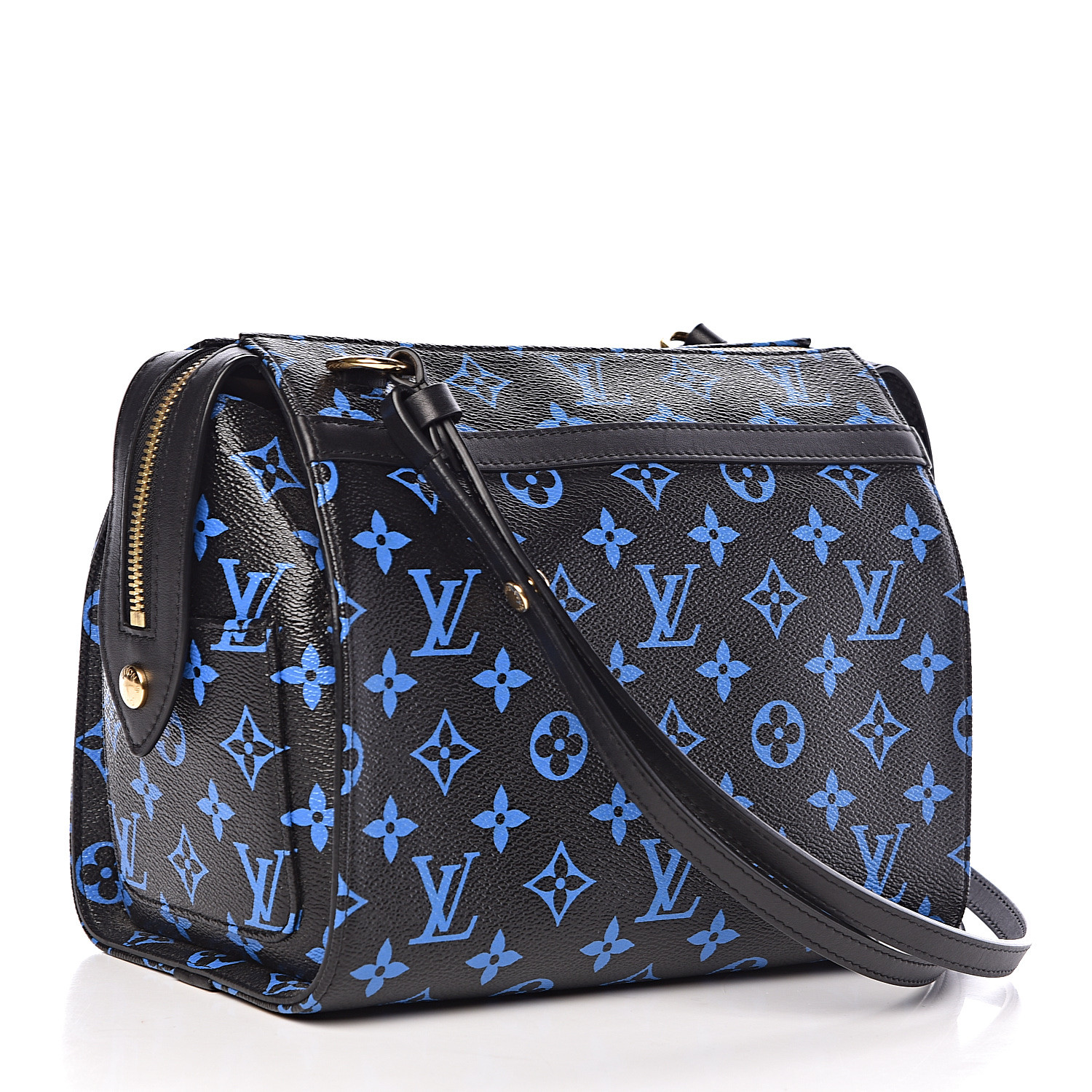 LOUIS VUITTON Colored Monogram Speedy Amazon PM Bleu Black 491298