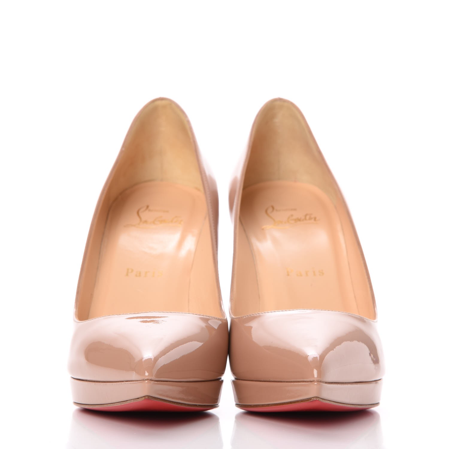 Christian Louboutin Nude Pigalle 120 Patent Calf Pumps 