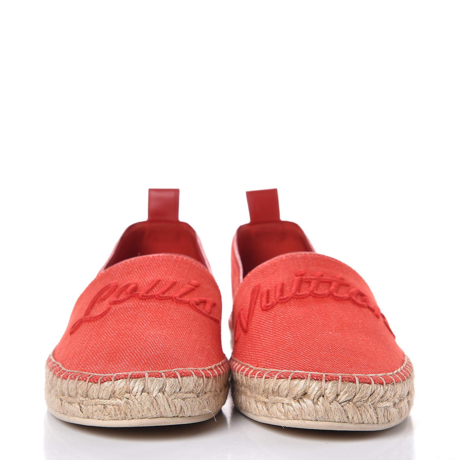 LOUIS VUITTON Canvas Waterfall Espadrille 37 Rouge Red 292045